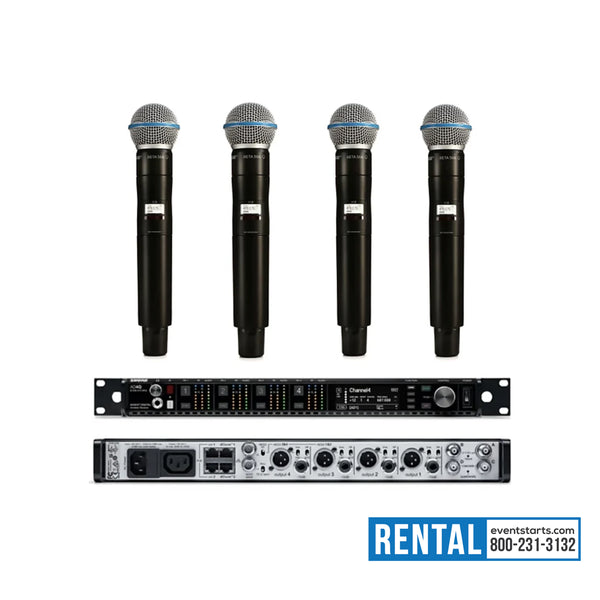 RENT SHURE AXIENT AD4Q - AD2/B58 4 Channel Digital Rackmount
