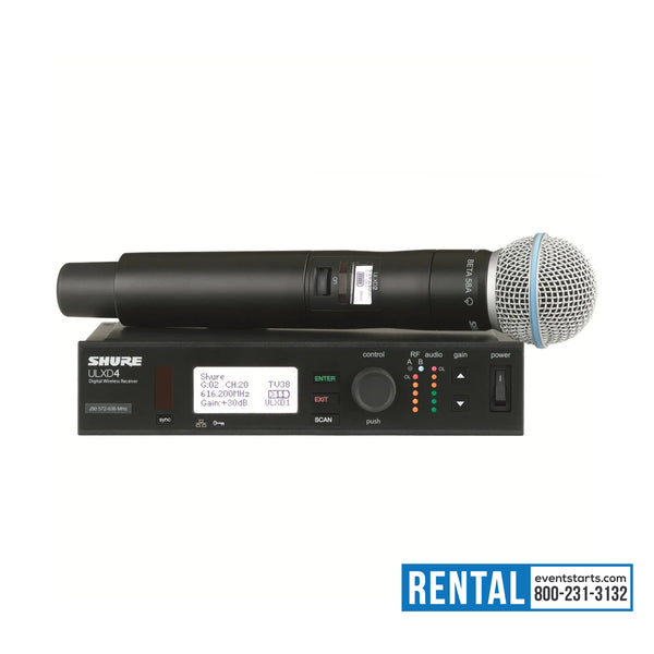 RENT Shure ULX-D BETA 58 Handheld Microphone Wireless System